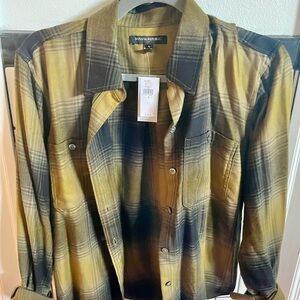 Banana Republic women’s olive green and black Plaid Shirt Jacket